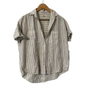 MADEWELL Striped Button Down Shirt Top